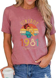 Women Vintage 1981 T-Shirt 40th Birthday Gift Birthday Shirt