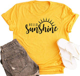Women Hello Sunshine T-Shirt Graphic T-Shirt