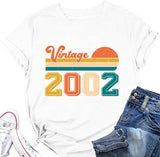 20th Birthday T-Shirt Women Vintage 2002 Gift Graphic Tees