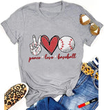 Women Peace Love Baseball T-Shirt Baseball Shirt
