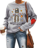 Women Mom Skull Sweatshirt Just A Girl Who Loves Fall Shirt