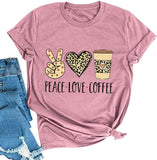 Women Peace Love Coffee T-Shirt