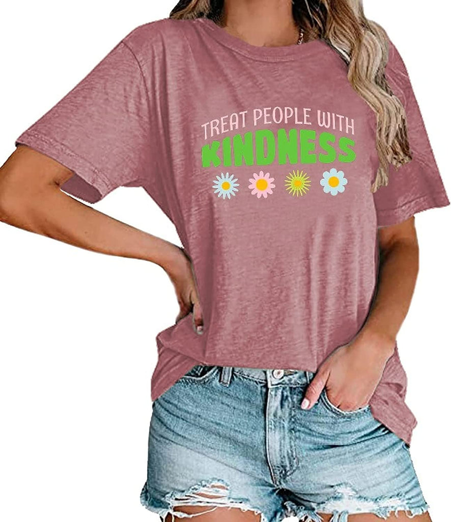 Women Treat People with Kindness Graphic T-Shirt