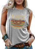 Sloth Cute Tank Tops Women A Sloth Does More Work Than My Pancreas Graphic T-Shirt