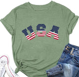 Women American Flag Shirt Patriotic T-Shirts July 4th Tees Tops