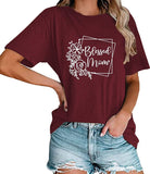 Blessed Mama Floral Shirt Women Graphic Tees