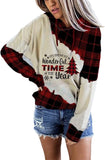 Women Long Sleeve It's The Most Wonderful Time of The Year Buffalo Plaid Hoodie Christams Sweatshirt