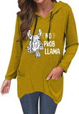 Alpaca Lover Hoodie Women No Prob Llama Shirt Cute Llama Tops
