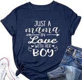 Mom and Me Tees Women Just A Mama in Love with Her Boy T-Shirt