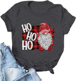 Women HO HO HO Santa Christmas T-Shirt