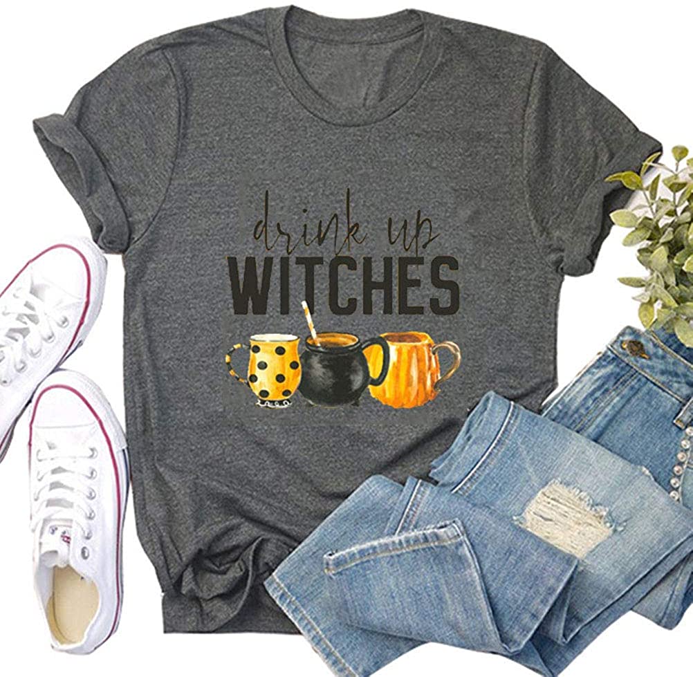 Drink Up Witches T-Shirt for Women Halloween Shirt