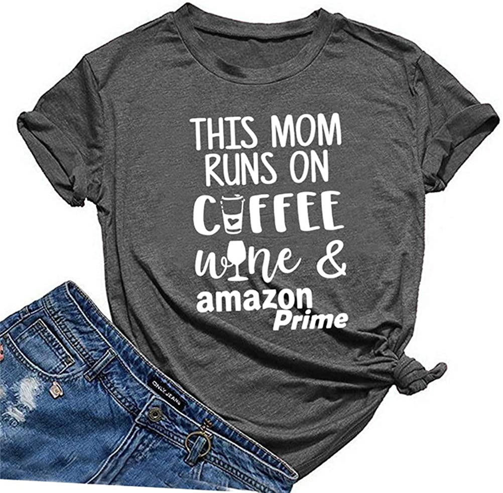 This Mom Runs on Coffee Wine T-Shirt