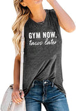 Women Gym Now Tacos Later Tank Top Funny Workout Shirt