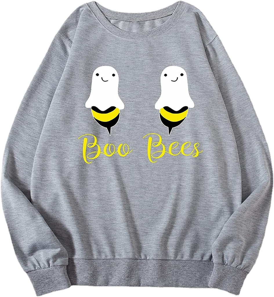 Women Boo Bees Shirt Funny Halloween Boobies Sweatshirt