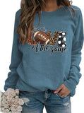 Women for The Love of The Game Football Sweatshirt Leopard Print Graphic Shirt