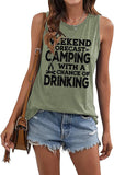 Women Weekend Forecast Camping with A Good Chance of Drinking Tank Tops