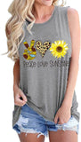 Women Peace Love Sunflowers Tank Tops Sunshine Shirt