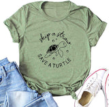 Women Turtle Graphic Cute T-Shirt