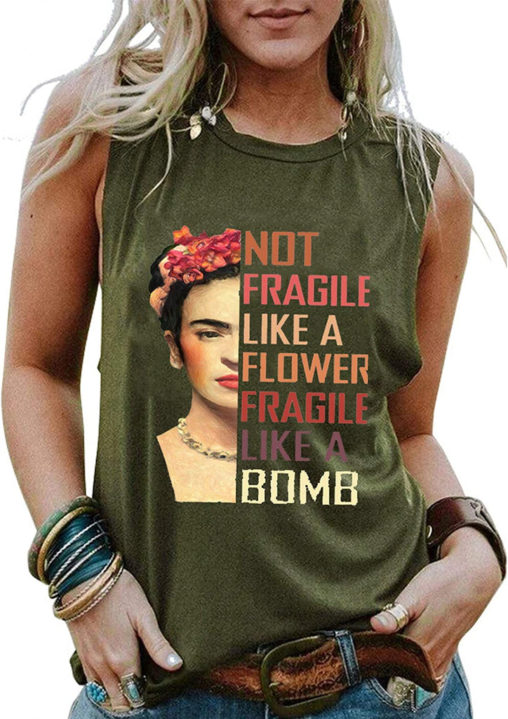 Women Not Fragile Like A Flower Fragile Like A Bomb Shirt