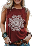 Women Mandala Tank Tops Shirt Bohemian Women Shirt