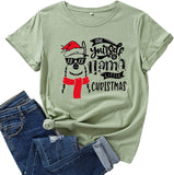 Women Have Yourself A Llama Little Christmas T-Shirt Cute Christmas Shirt