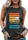 Women Sunshine Sunset Lake Beach Graphic Tank Tops