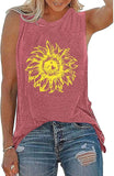 Women Sunflower Tank Tops Vintage Floral Shirt Sunflower Shirt
