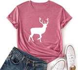 Women Deer Christmas Shirt Christmas Reindeer T-Shirt
