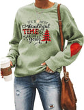 Women Christmas Shirts It's The Most Wonderful Time of The Year Long Sleeve Sweatshirt