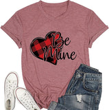 Be Mine Shirt Women Valentine's Day Buffalo Heart Tees