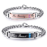 NEHZUS Couples Bracelets His and Hers Stainless Steel Matching Set Bracelet for Anniversary