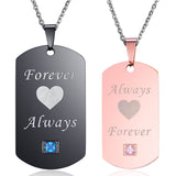 Forever Always Couples Pendant Necklace Couples Necklaces Couple Gift Gift for Lover