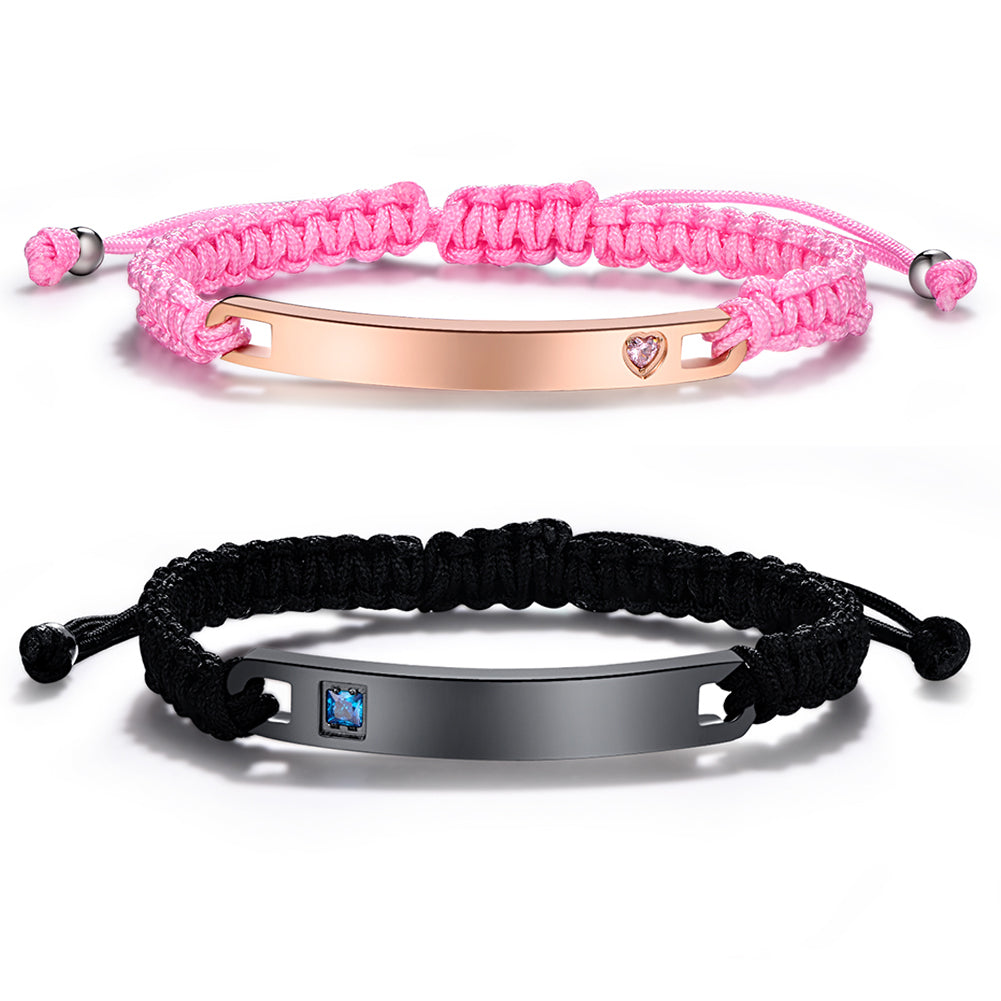NEHZUS Couples Bracelets ID Name Bracelet Personalized Bracelet Customize Engrave Bracelet