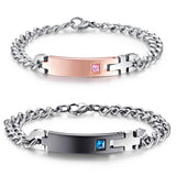NEHZUS Couples Bracelets Stainless Steel Personalized Bracelet Customized Anniversary Gifts