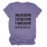 Amazon Shoppin Crewneck Letter Short Sleeve Casual T-shirt Woman T-Shirt