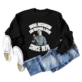 SOCIAL DISTANCING AND LETTERPRINT CREW NECK BOTTOM LONG SLEEVE SWEATER