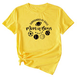 Surrounded By Balls Mom Basketball Pattern Round Neck Short Sleeve T-shirt