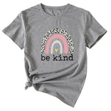 Be kind Funny Graphic Print Women's Summer Casual Loose Short Sleeve T-Shirt