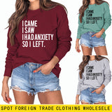 I CAME I SAW I HAD Letter Loose Autumn and Winter Long Sleeve Plus Size Sweater Girl