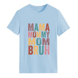 MAMA MOMMY MOM Letter Fashion Round Neck Loose Short Sleeve T-Shirt