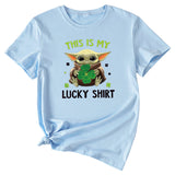 This is my lucky shirt Funny pattern Crew neck Short sleeve female