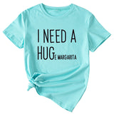 MINIMALIST LETTERING I NEED A HUG ROUND NECK SHORT SLEEVES T SHIRT
