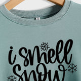Spot Crewneck Women's Leggings I Smell Snow Loose Sweatshirt