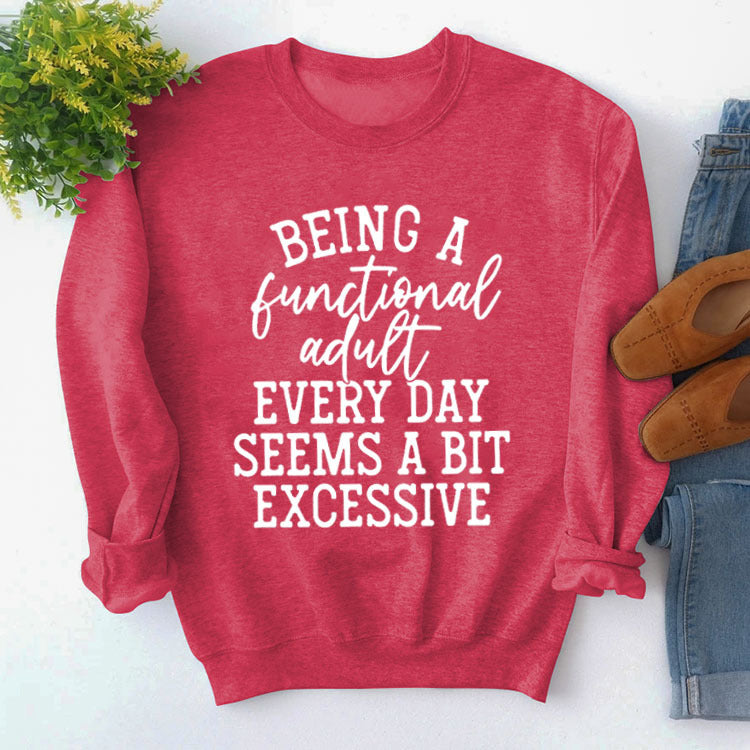 Being A Functional Round Neck Tops Long Sleeve Loose Sweatshirt