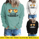 Talk Me Goose Round Neck Fashion Long Sleeve Loose Large Size Sweater