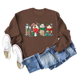 Women's Casual Loose Bottomed Long Sleeve Printed Oversize Sweater