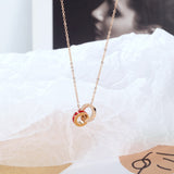Sweetheart Style Collarbone Chain for Women Fashion with Zirconia Roman Numerals Double Ring