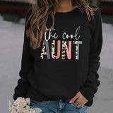 The Cool Aunt Letters Personality Round Neck Women's Sweatshirt Long Sleeve Bottoming