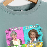 Savage Classy Bougie Loose Oversize Long-sleeved Printed Sweatshirt