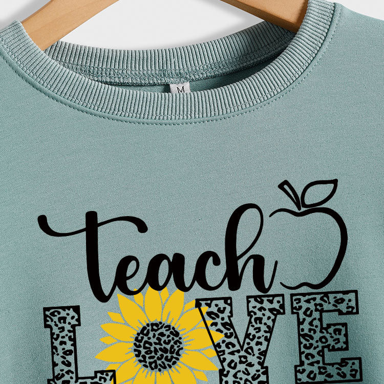 Coach Love Inspire Sunflower Letter Printing Long Sleeve Round Neck Sweatshirt Women